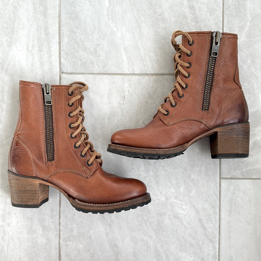 Freebird brown leather lace up boots